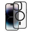 Etui do iPhone 16 Pro, do MagSafe, ERBORD Matt Case, przezroczyste / czarne + Szkło na ekran