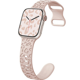 Pasek Silikonowy do Apple Watch 1/2/3/4/5/6/7/8/9/10/11/SE 38/40/41/42mm, Leopard, Różowy