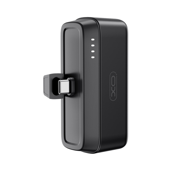 Powerbank XO PR244 5000 mAh 20W z wtykiem USB-C – kompaktowa moc w Twojej kieszeni - czarny