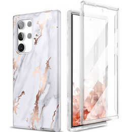 Etui do Samsung Galaxy S22 Ultra, Suritch Full Body Marble, białe