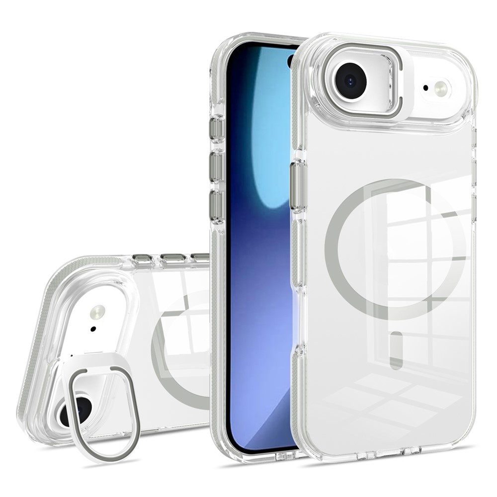 Etui do iPhone Air, do MagSafe, z podstawką, przezroczyste z szarymi akcentami