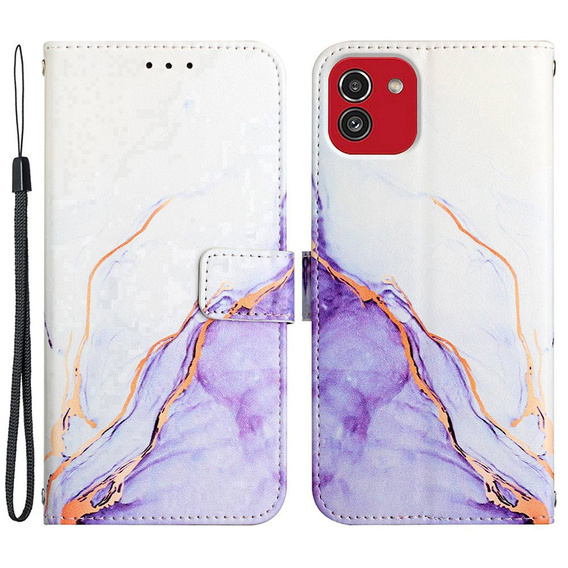 Etui Wallet do Samsung Galaxy A03, Marble Purple