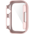 2w1 Etui + Szkło Hartowane do Apple Watch 7/8/9 41MM, Różowe złoto