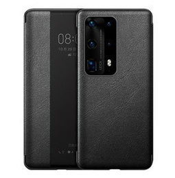 Etui z klapką do Huawei P40, Obudowa Side View Case, Czarne