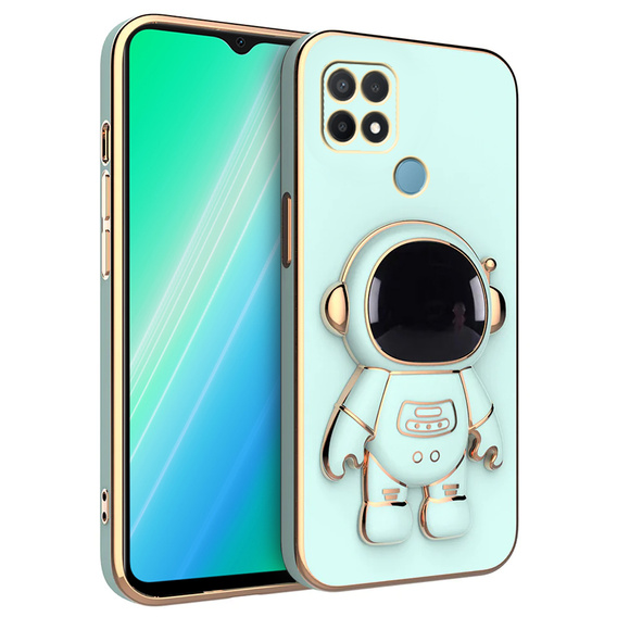 Etui do Oppo A15/A15S, Astronaut, zielone