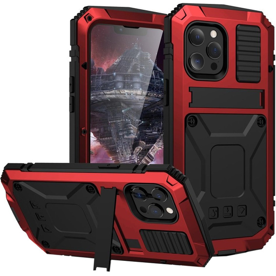 Etui do iPhone 13, R-JUST, pancerne, czerwone