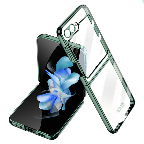 Etui ze szkłem do Samsung Galaxy Z Flip7 FE / Z Flip6, PC Case, Zielone