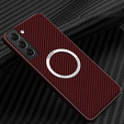 Etui do Samsung Galaxy S23, Magsafe Slim Carbon, czerwone