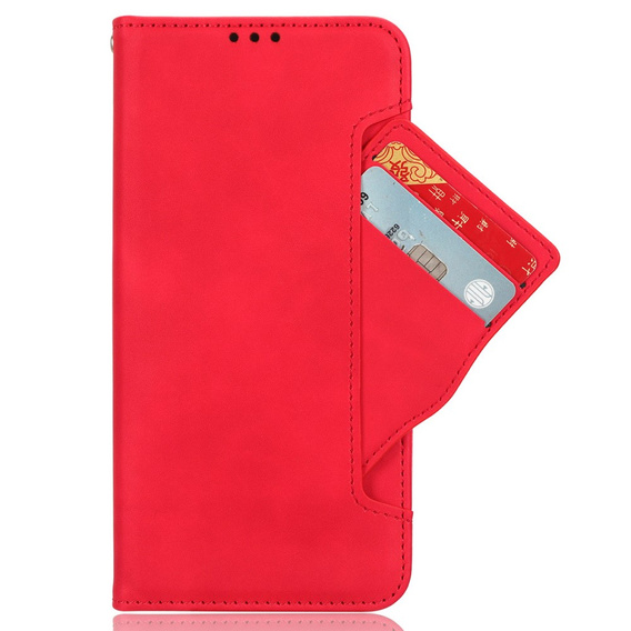 Etui z klapką do Xiaomi Redmi 14C / Xiaomi Poco C75, Card Slot, czerwone