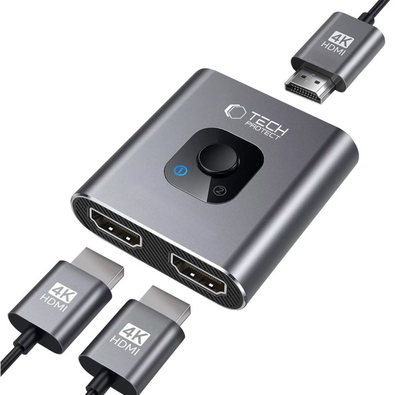 Tech-Protect HB07 Hub Adapter 2 w 1 HDMI 4K 60Hz, Szary