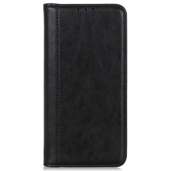 Etui z klapką do Google Pixel 8A, Split Leather, czarne
