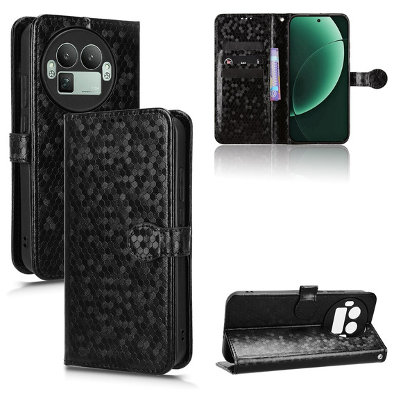 Etui z klapką do Realme GT 8 Pro, Wallet Rhombus, czarne