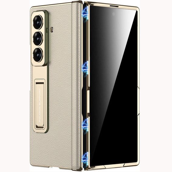 Etui GKK do Samsung Galaxy Z Fold7 5G ze szkłem i podstawką – tytanowe szare