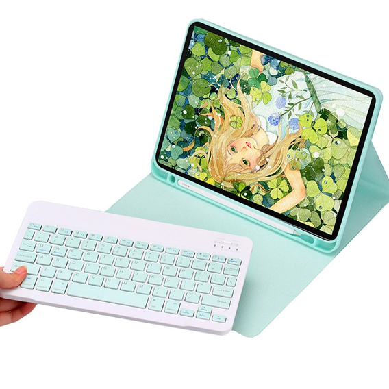 Etui z klawiaturą do iPad 9.7" 2018/2017 (6/5 gen.) / Air 2/1 9.7" 2014/2013, zielone