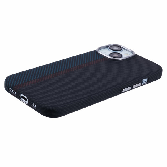 Etui do iPhone 14, Carbon Fiber MagSafe, czarne / niebieskie