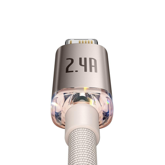 Baseus Crystal Shine kabel USB-A USB-Lightning 1,2 m 2,4 A - Różowy