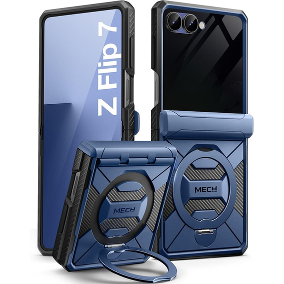 Etui do Samsung Galaxy Z Flip 7, Tongate MECH Magsafe, niebieskie