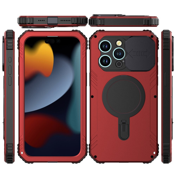 Etui do iPhone 15 Pro Max, DefenderMag, czerwone