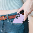 Etui skórzane do Samsung Galaxy A54, Obudowa Lychee leather Case, fioletowe