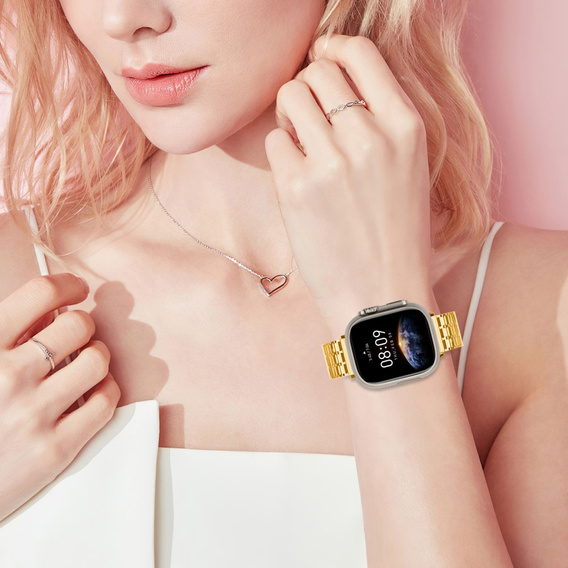 Stalowa Bransoleta do Apple Watch 1/2/3/4/5/6/7/8/9/10/11/SE Ultra 1/2/3 42/44/45/46/49mm, Złota