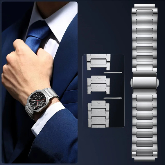 Bransoleta do Samsung Galaxy Watch Ultra 47mm (2025 / 2024), Srebrna