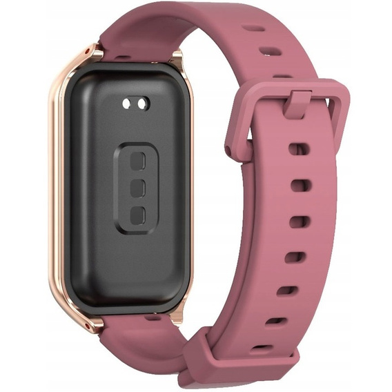 Pasek Silikonowy do Xiaomi Redmi Smart Band 2 / Xiaomi Smart Mi Band 8 Active, Bordowy