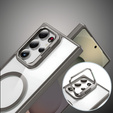 Etui do Samsung Galaxy S25 Ultra, Kickstand Frame, do MagSafe, przezroczyste / szare + Szkło na ekran