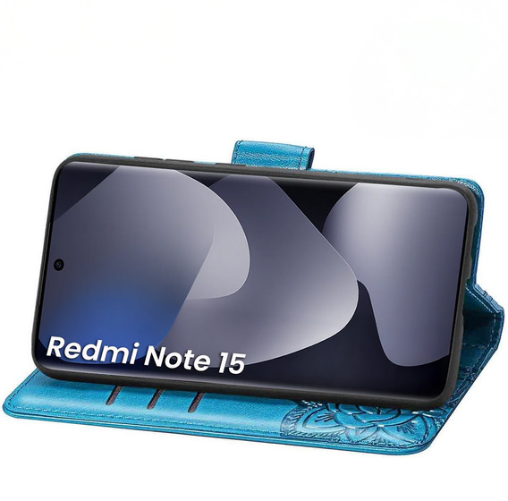 Etui z klapką do Xiaomi Redmi Note 15 5G / Poco M8 5G, Butterfly, niebieskie