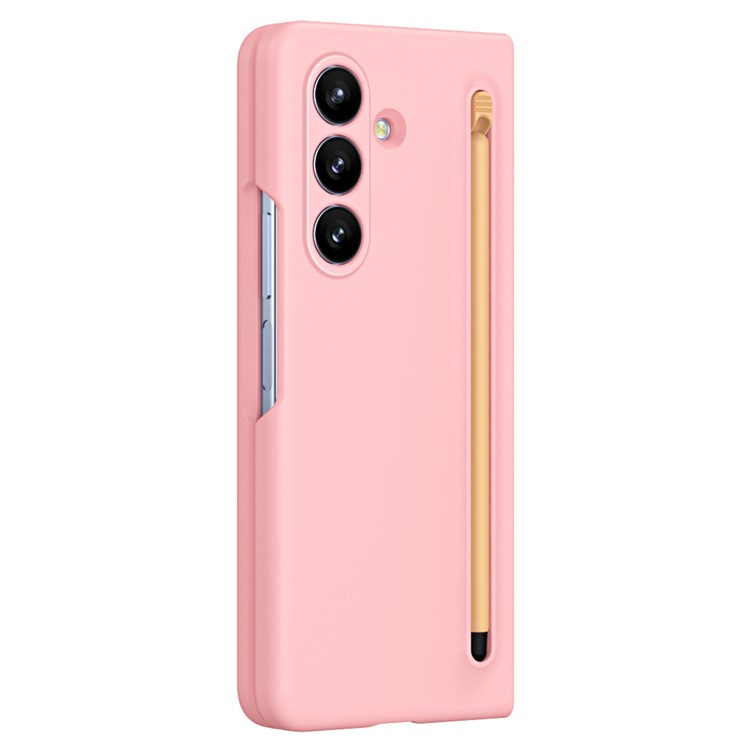 Etui ze szkłem i rysikiem do Galaxy Z Fold7 – różowa, sztywna obudowa na tył
