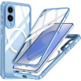 Etui do Samsung Galaxy S25 Edge, Shockproof, ze szkłem, do MagSafe, niebieskie