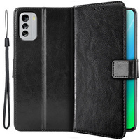 Etui z klapką do Nokia G60 5G, Crazy Horse Wallet, czarne