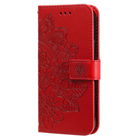 Etui z klapką do Samsung Galaxy A14 4G/5G, Mandala, czerwone