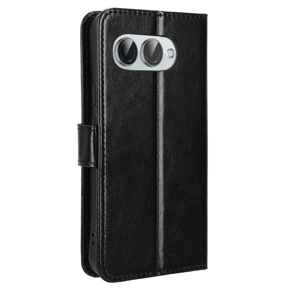 Etui z klapką do T Phone 3 5G, Crazy Horse Wallet, czarne