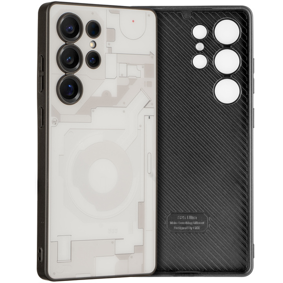 Etui do Samsung Galaxy S25 Ultra, Matte Case z wzorem wnętrza telefonu, białe