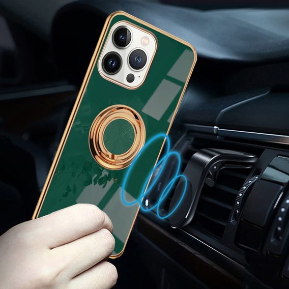Etui do iPhone 13 Pro, Electro Ring, zielone