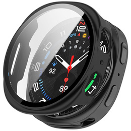 2w1 Etui + Szkło Hartowane do Samsung Galaxy Watch 8 44mm, Czarne