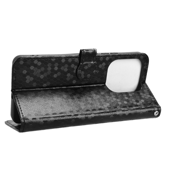 Etui z klapką do Xiaomi Redmi Note 14 4G, Wallet Rhombus, czarne