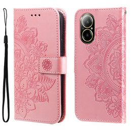 Etui z klapką do Realme C67, Mandala, różowe rose gold