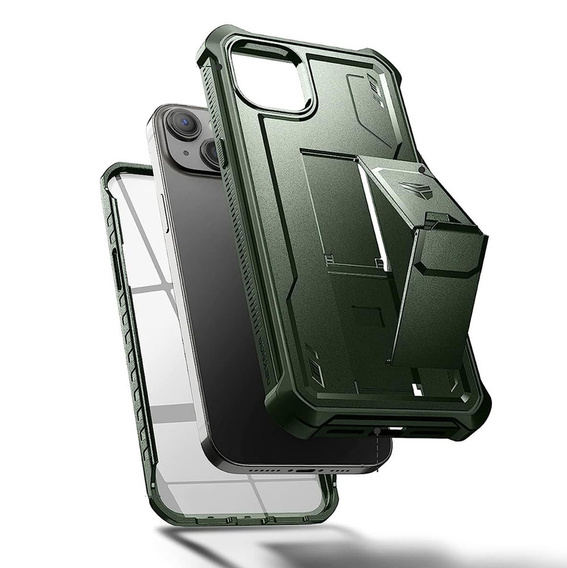 Etui pancerne do iPhone 13 / 14, Dexnor Full Body, zielone