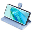 Etui z klapką do Honor Magic5 Lite, Wallet Zipper Pocket, niebieskie