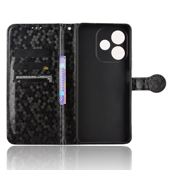 Etui z klapką do Oppo A5 Pro 5G, Wallet Rhombus, czarne