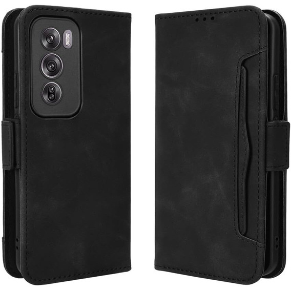 Etui z klapką do Oppo Reno 12, Card Slot, czarne