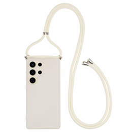 Etui do Samsung Galaxy S25 Ultra, na ramię ze smyczą – beżowe