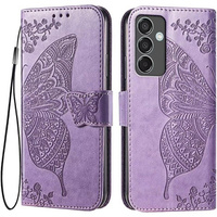 Etui z klapką do Samsung Galaxy S24 FE, Butterfly, fioletowe