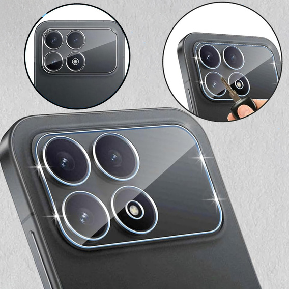 2x Szkło hartowane na aparat ERBORD do Xiaomi Poco F8 Pro, Przezroczyste