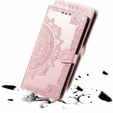 Etui z klapką do Infinix Hot 40i, Mandala, różowe