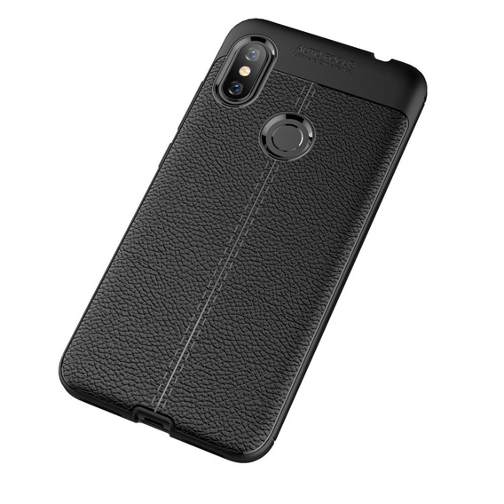 Czarne Etui Football Grain TPU Case Xiaomi Redmi Note 6 Pro