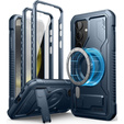 Etui pancerne do Samsung Galaxy S24, Dexnor Full Body MagSafe,  granatowe