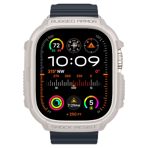 Etui Spigen do Apple Watch Ultra 1/2/3 49mm, Rugged Armor, Beżowy