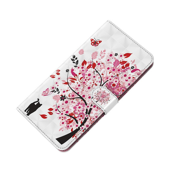 Etui Wallet do Xiaomi Redmi Note 10/10S, Light Spots Decor, Cat and Tree